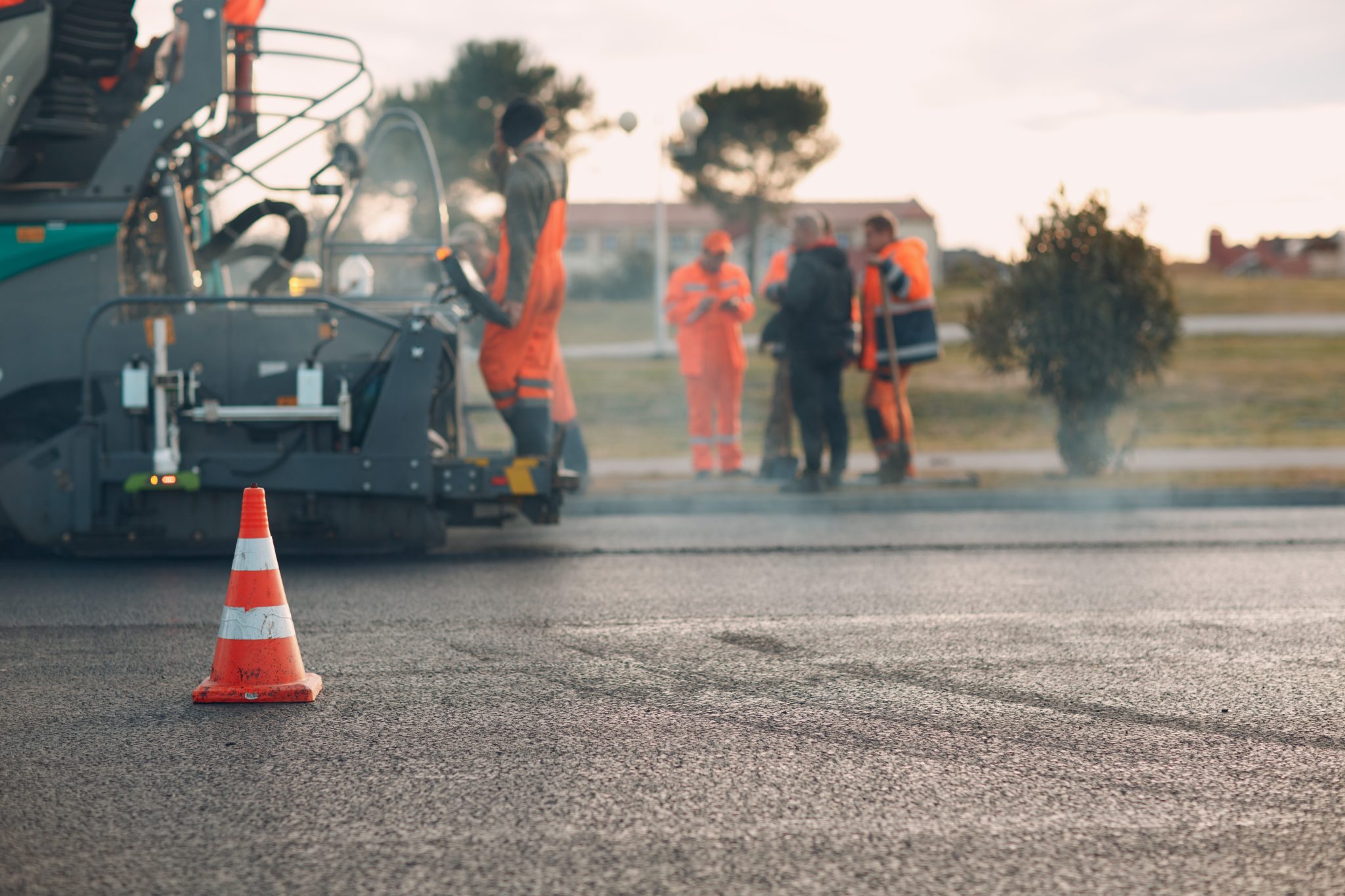 Professional surface maintenance team at work